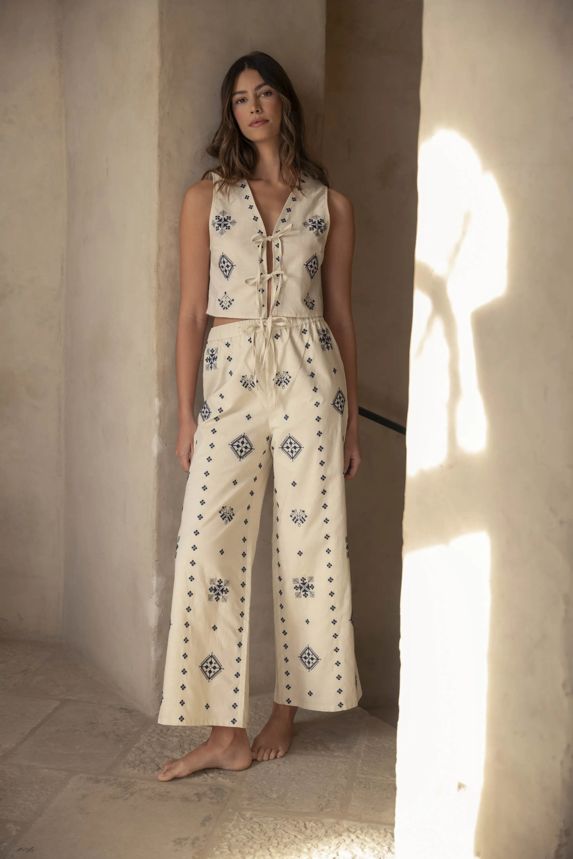 Embroidered Vest & Pant Set