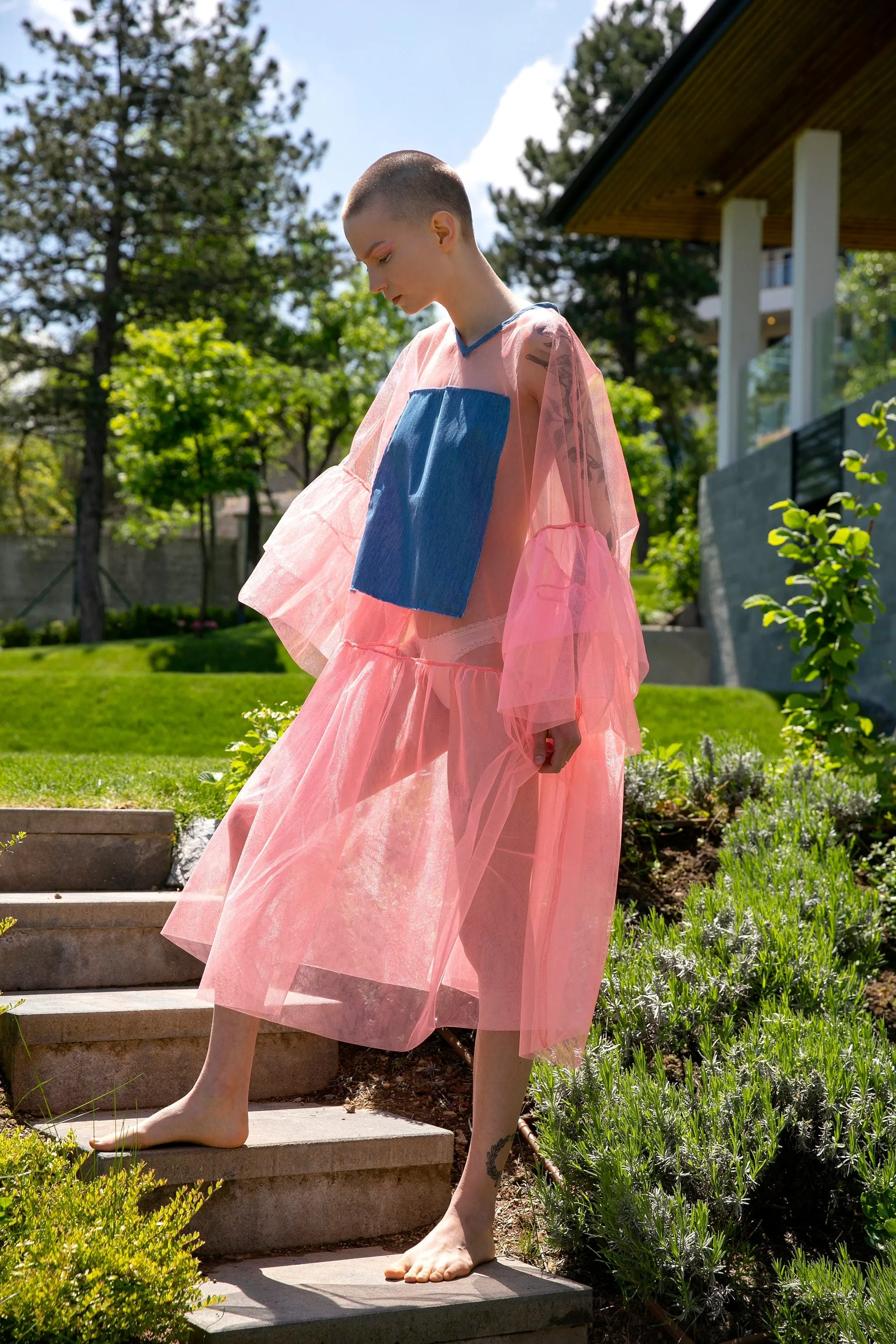 Extravagant Pink Tulle Tunic Dress