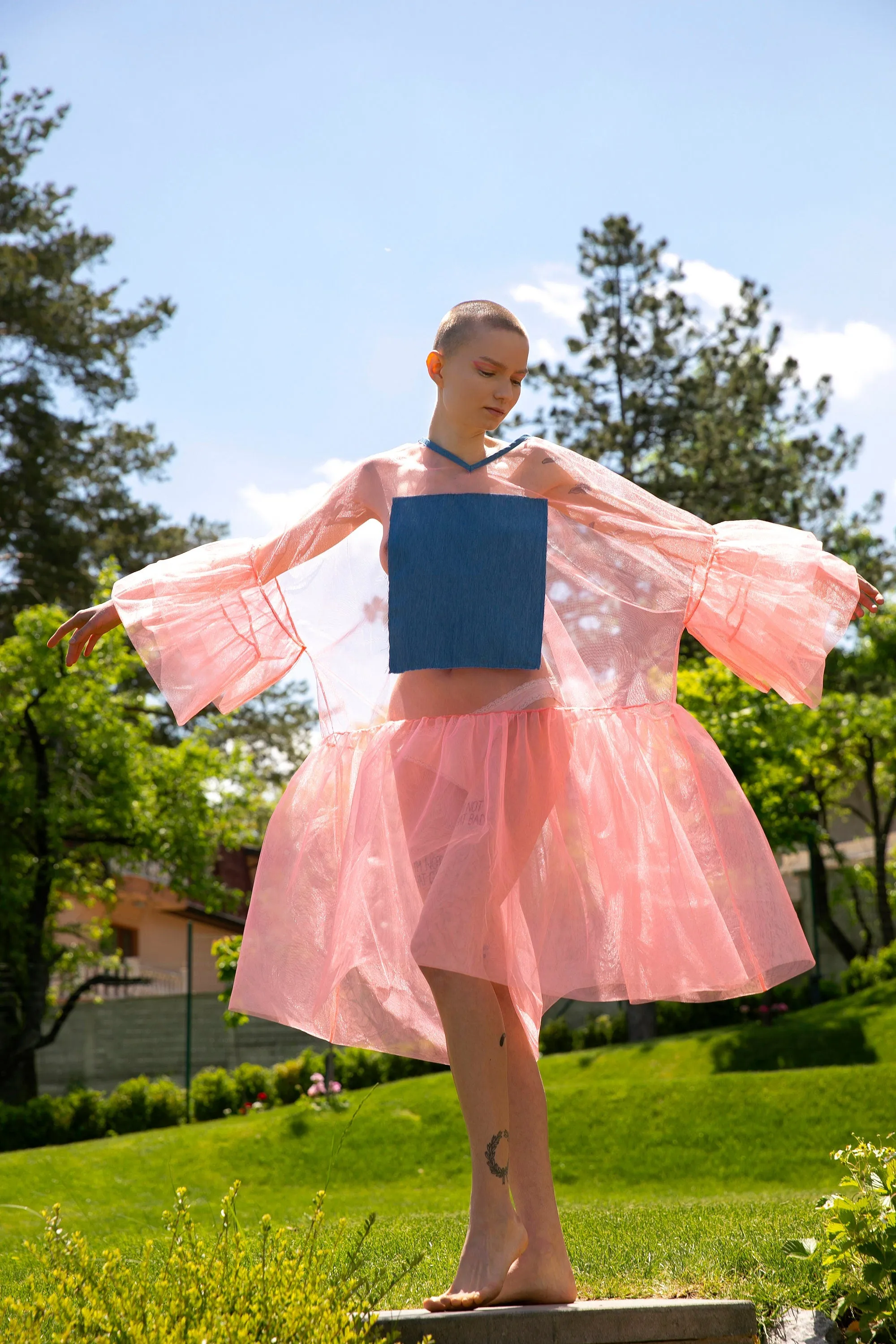 Extravagant Pink Tulle Tunic Dress
