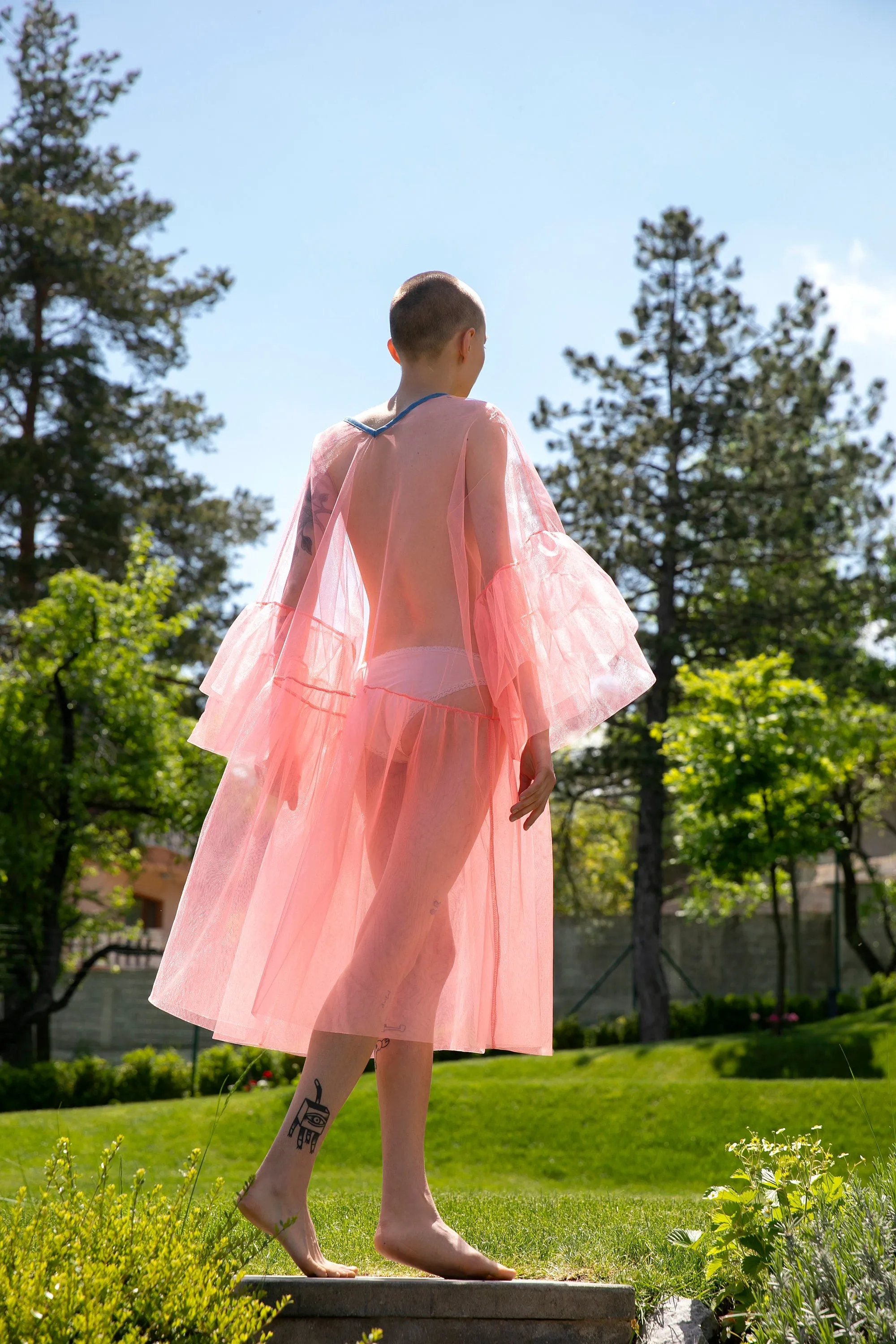 Extravagant Pink Tulle Tunic Dress