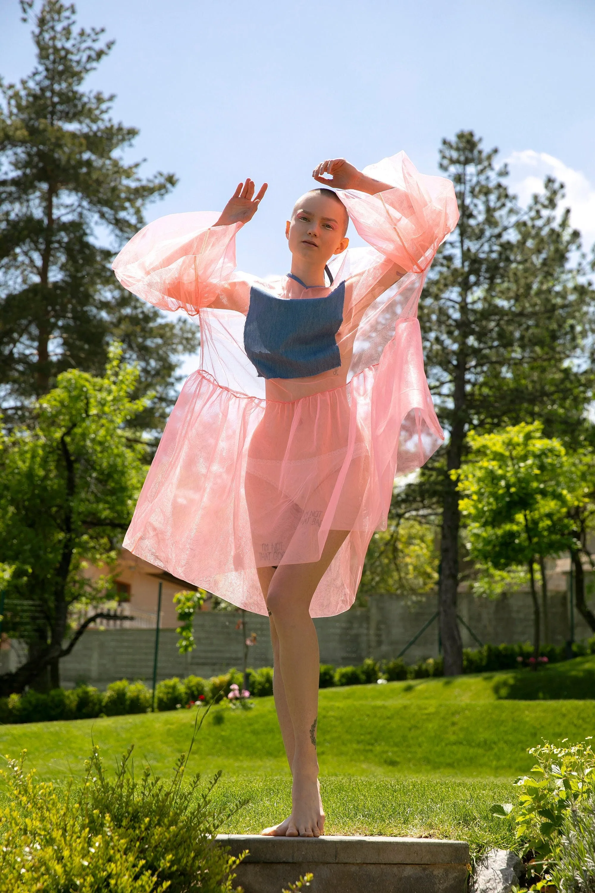 Extravagant Pink Tulle Tunic Dress