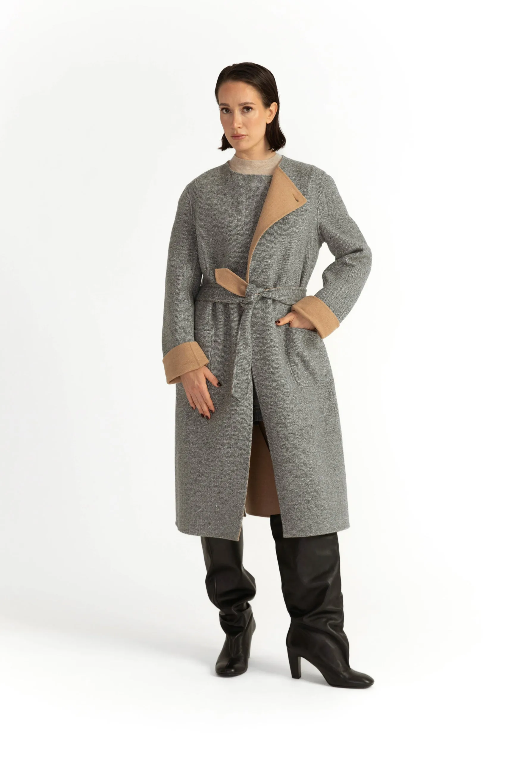 Falun Jacket - Double-sided light coat in camel