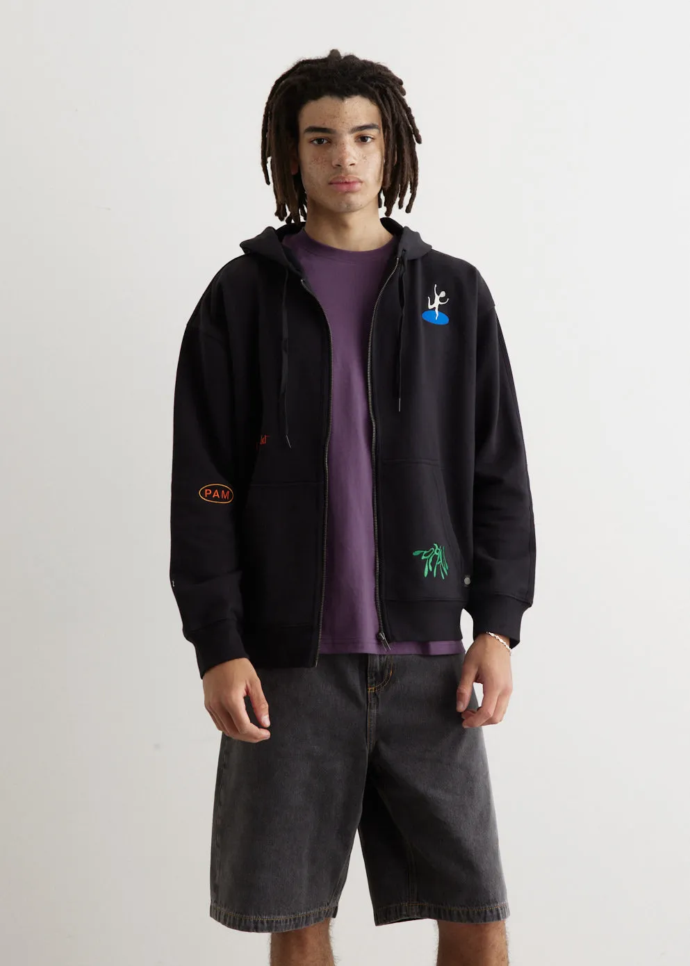 Featuring Logo Zip Thru Hooded Sweatshirt