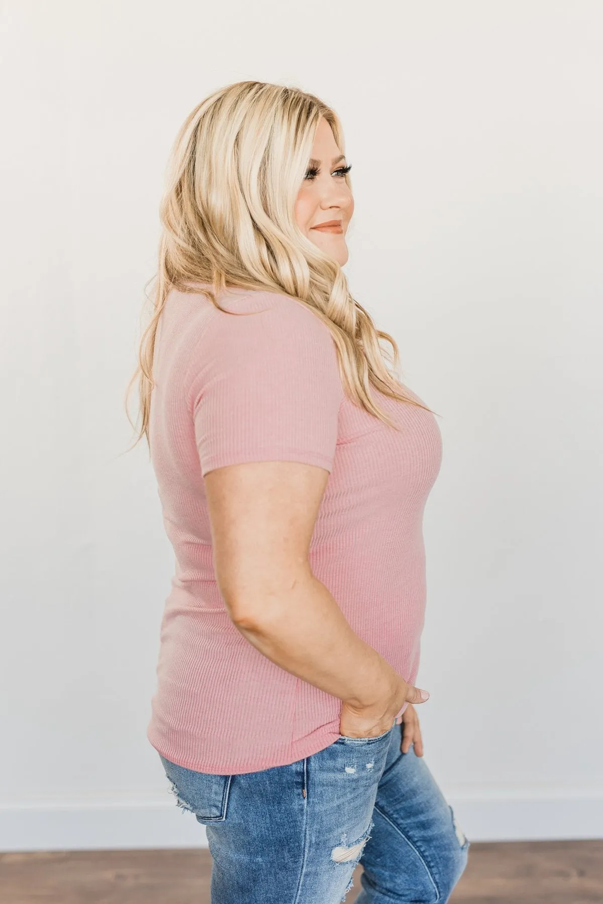 Feeling Spectacular Cut Out Top- Dusty Pink