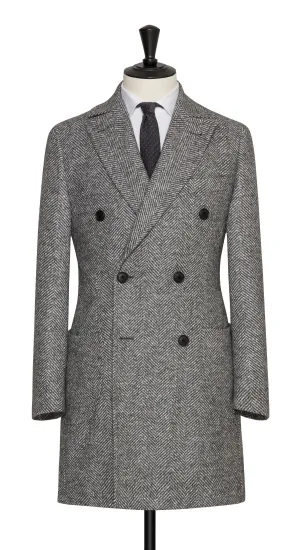 Ferla Light & Mid Grey Baby Alpaca Wool Herringbone