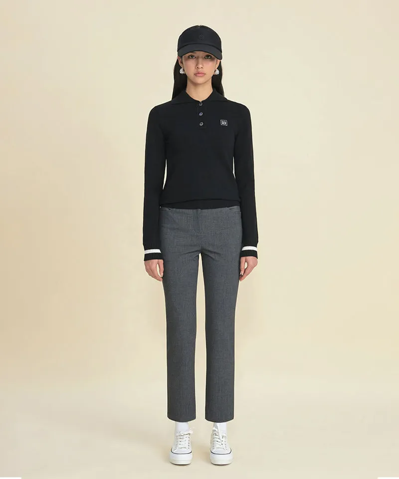 FORDI Rib Collar Long Sleeve Knit - Black
