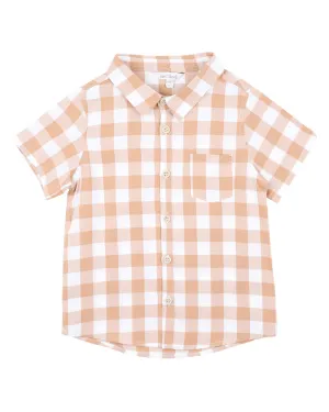 FOX & FINCH LION CARAMEL CHECK SHIRT 3-7 YEARS