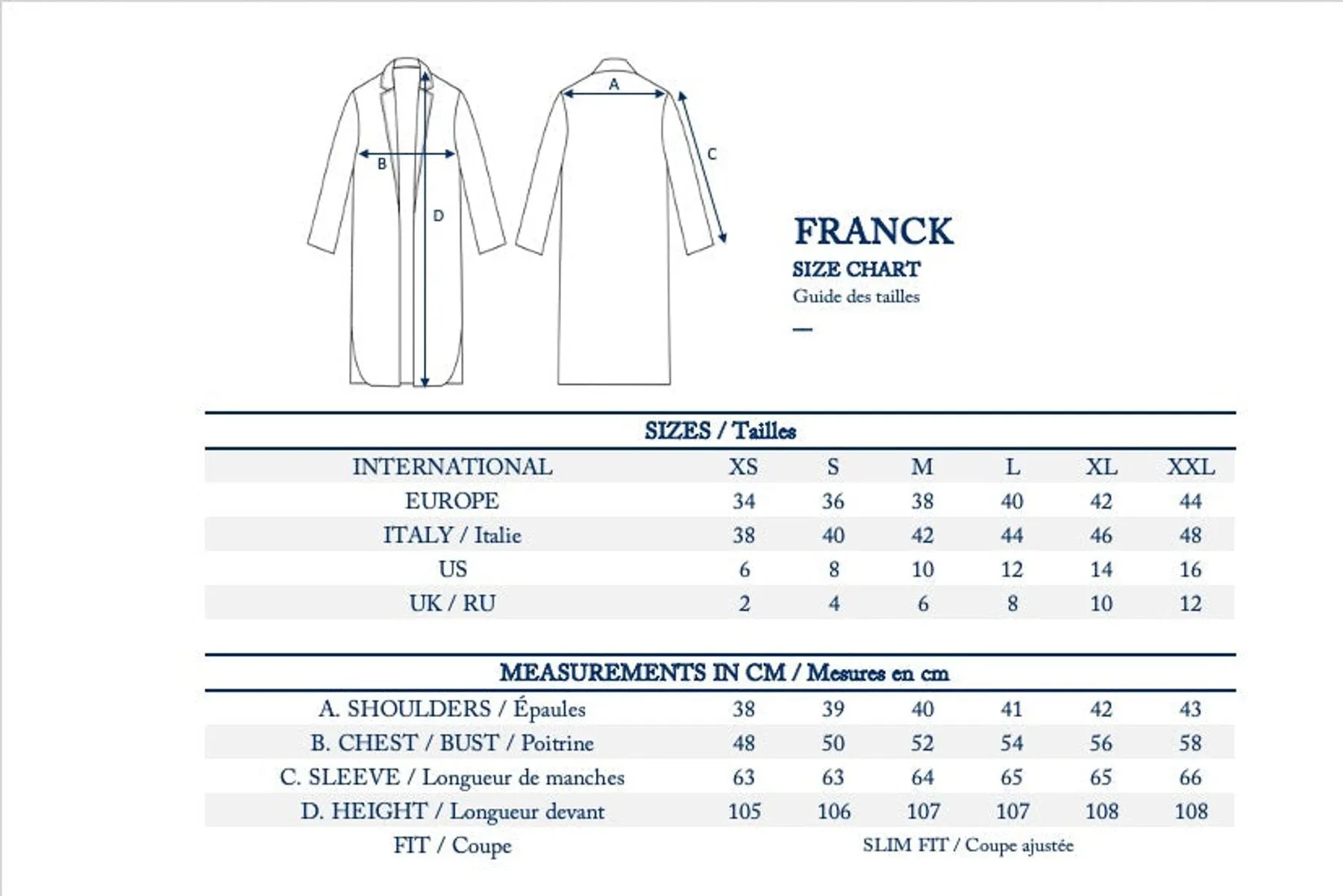 Franck blue night coat