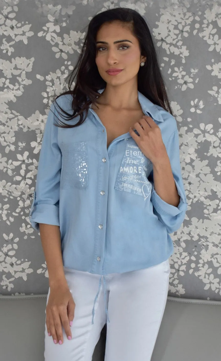 Frank Lyman Blue Amore Shirt