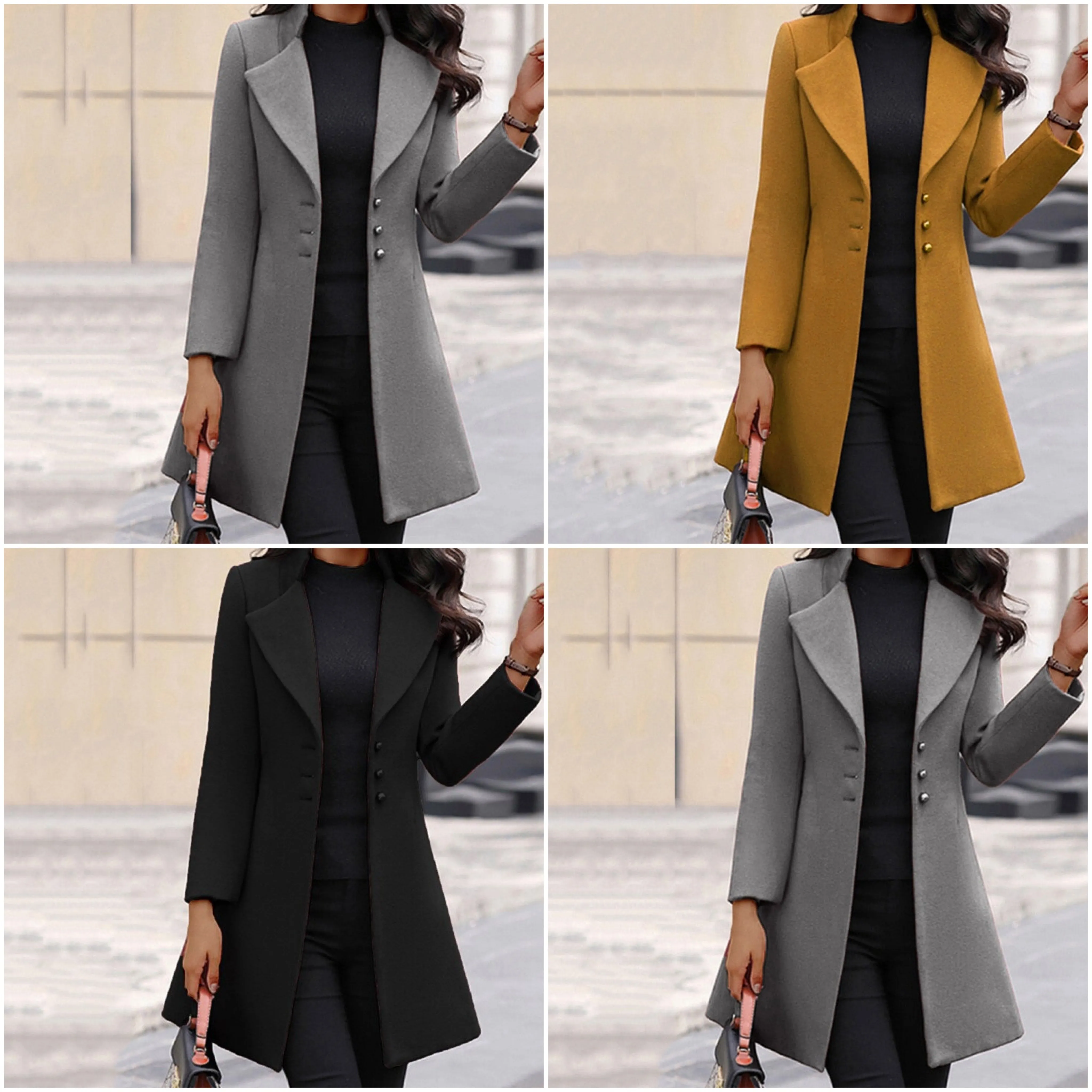 Gail - Sleek Buttoned Coat