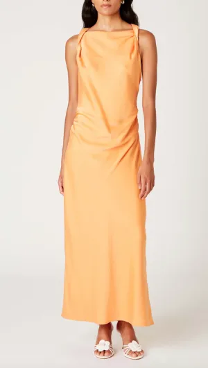 Gathered Shoulder Maxi Dress