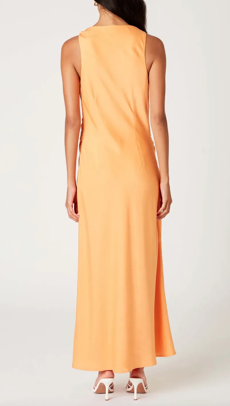 Gathered Shoulder Maxi Dress