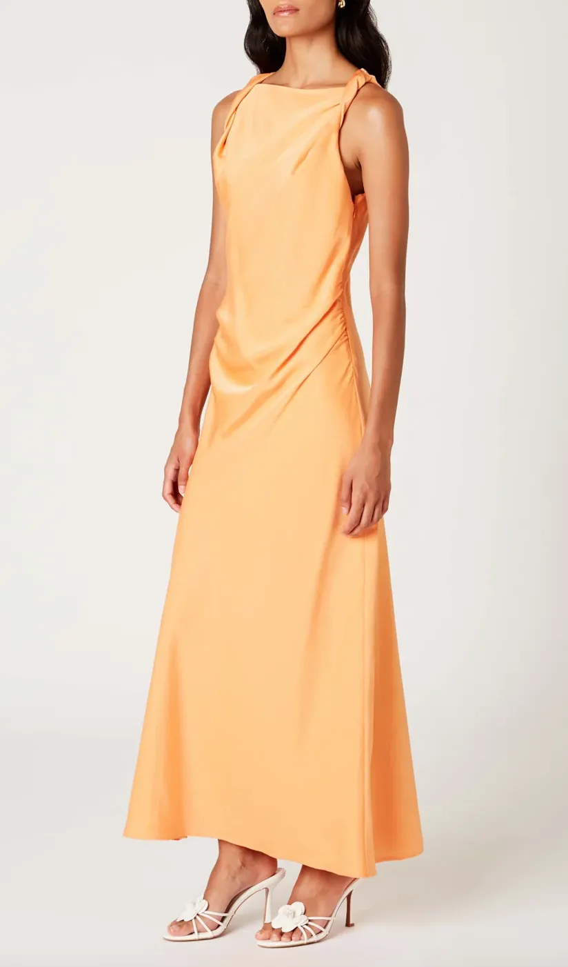 Gathered Shoulder Maxi Dress