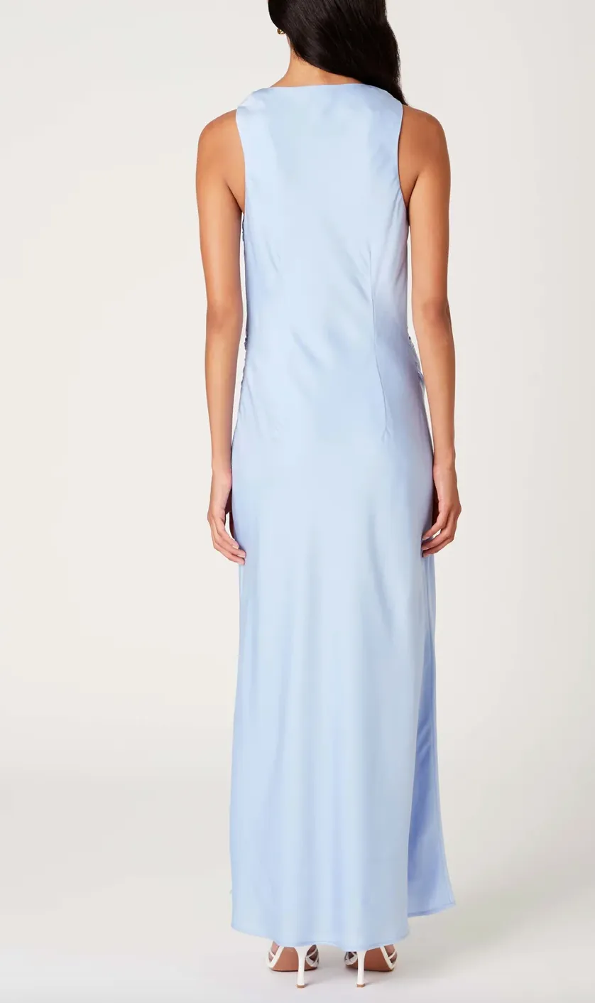 Gathered Shoulder Maxi Dress