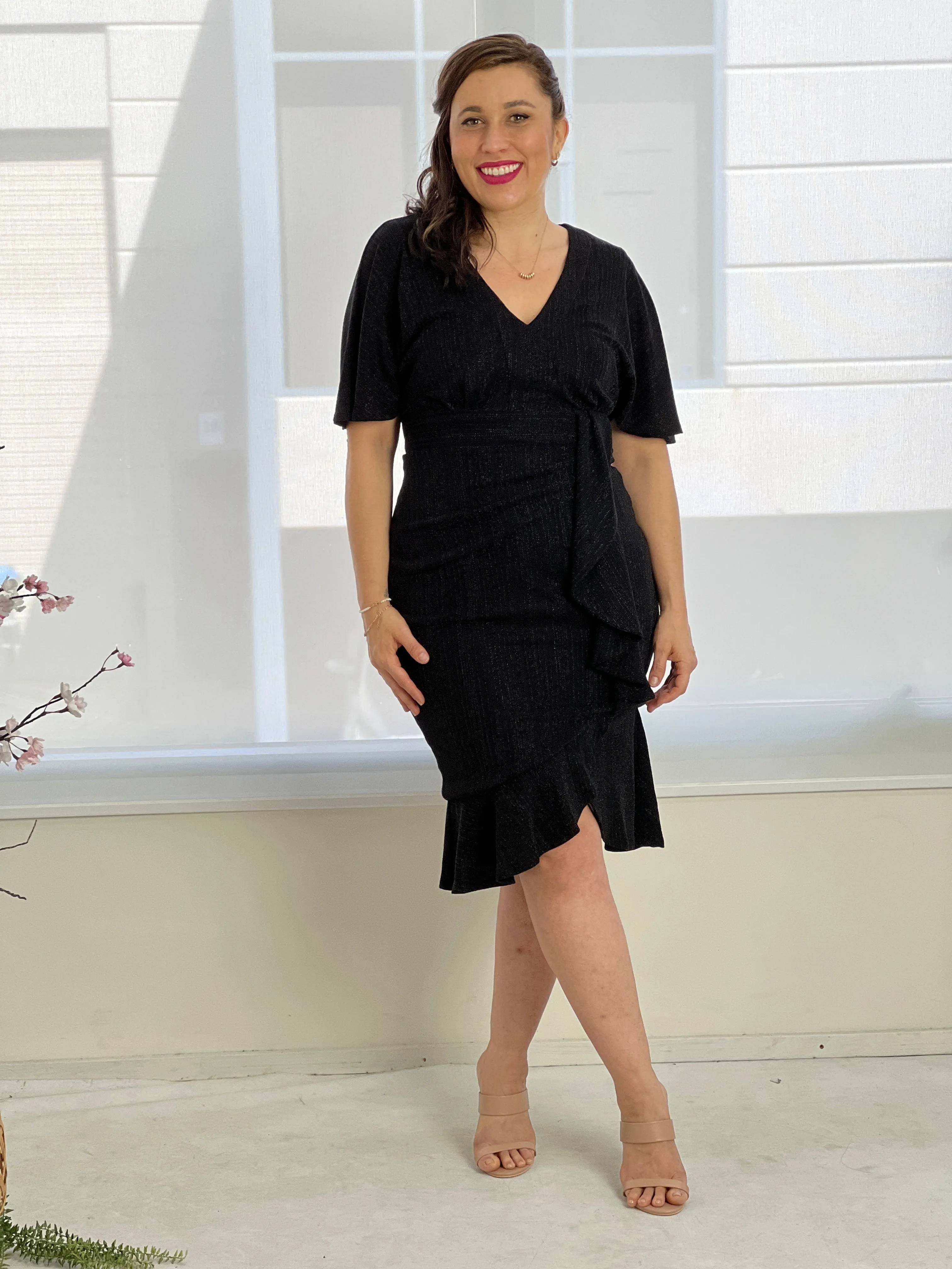 Gianna Black Glitter Dress