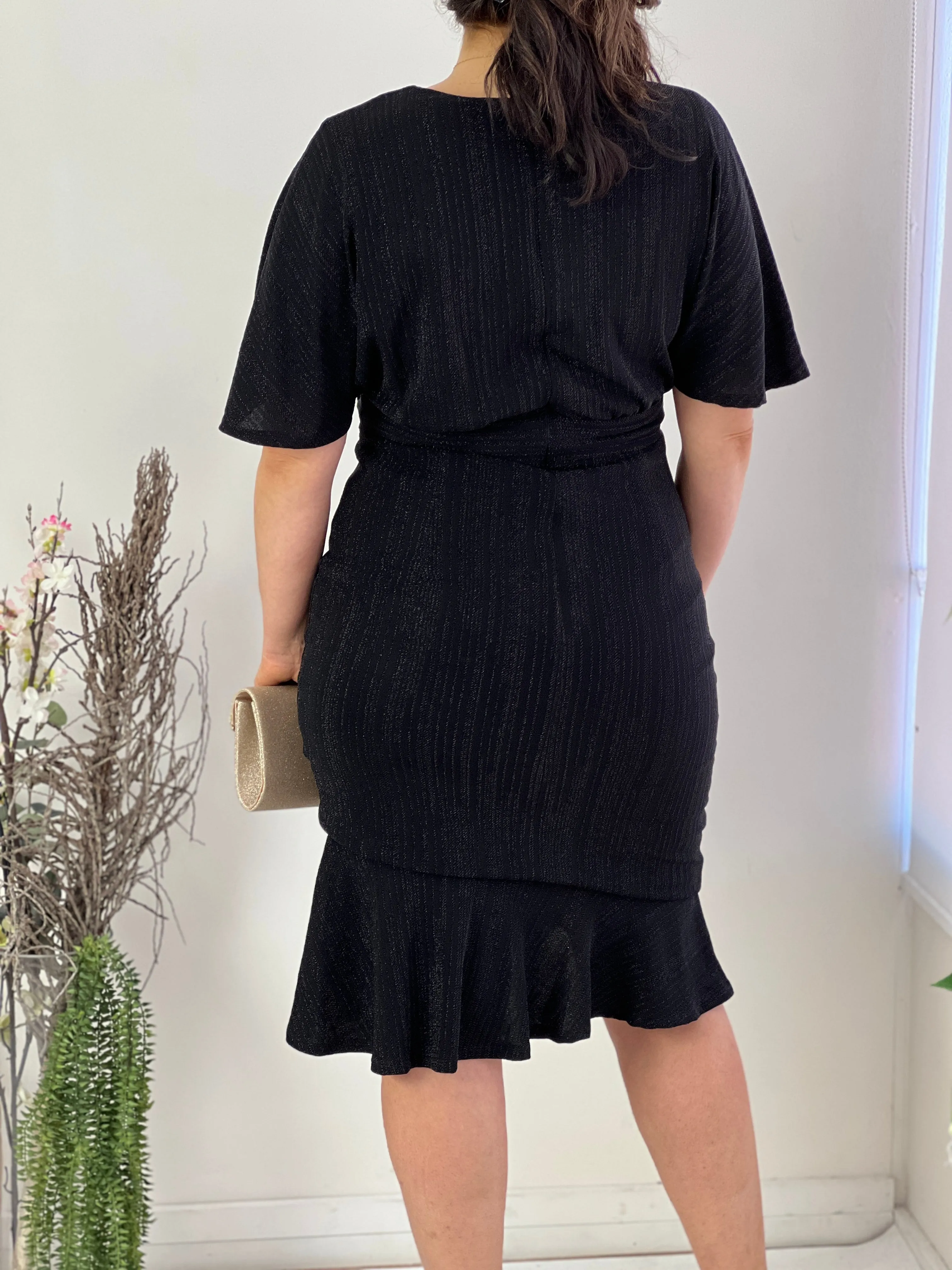 Gianna Black Glitter Dress
