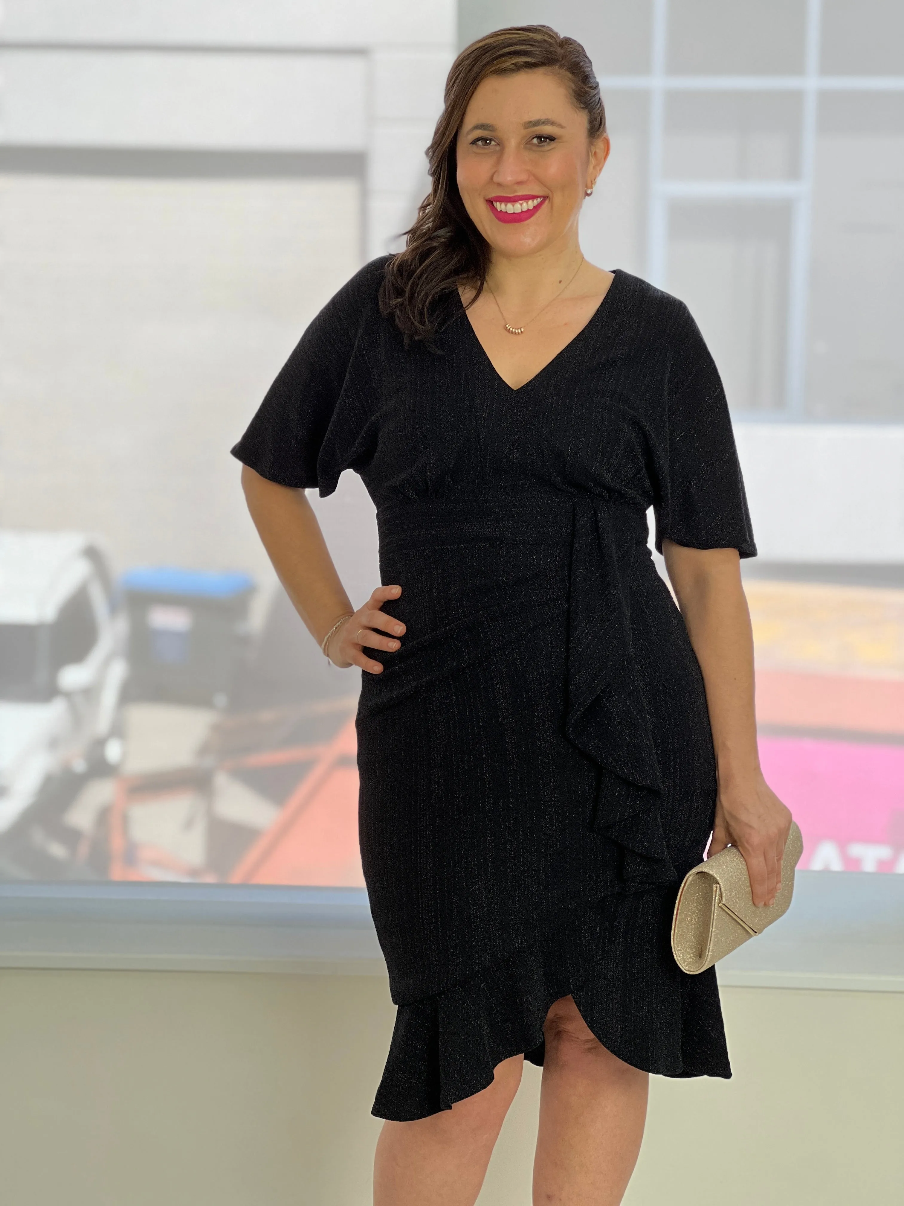 Gianna Black Glitter Dress