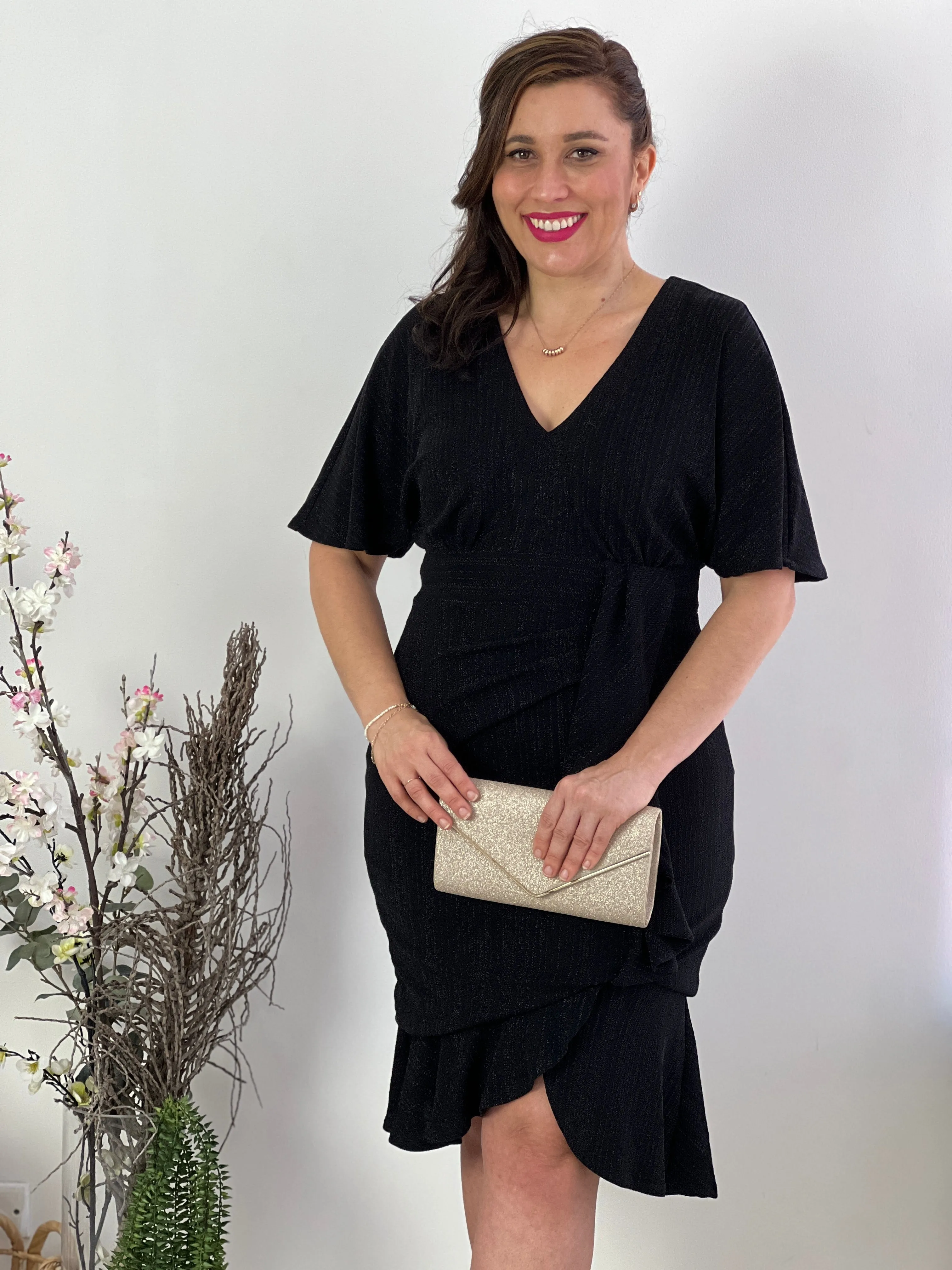 Gianna Black Glitter Dress