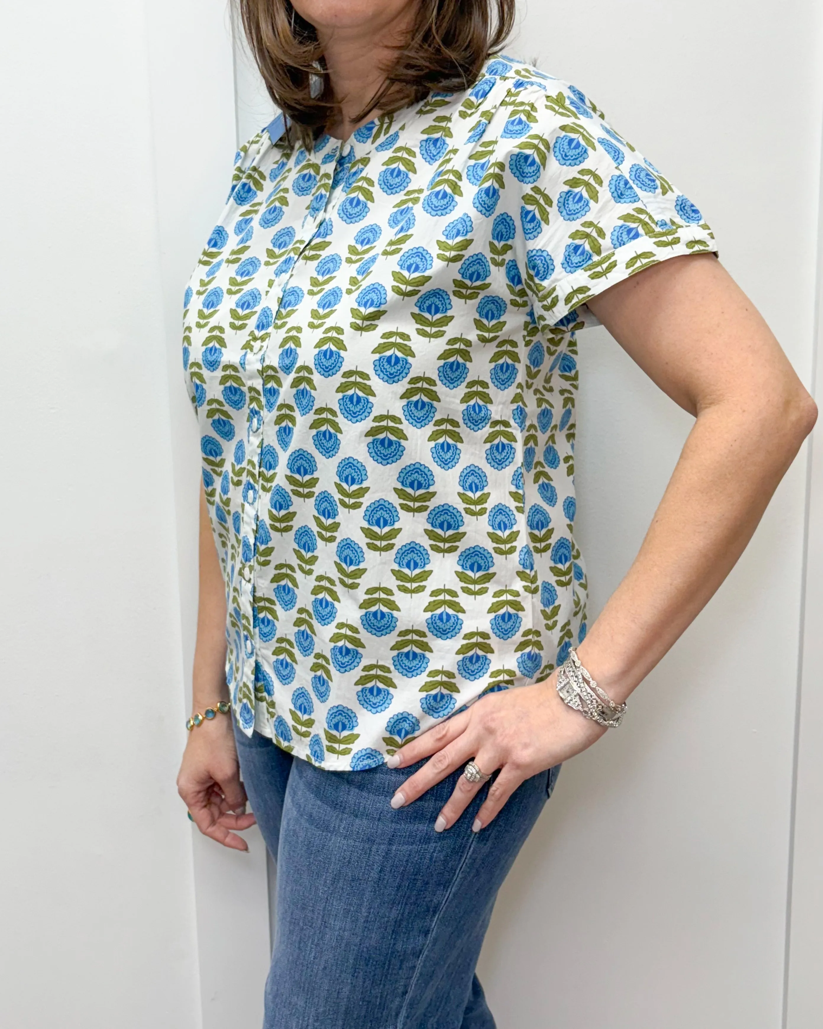 Grace Shirt - Liv Blue Motif