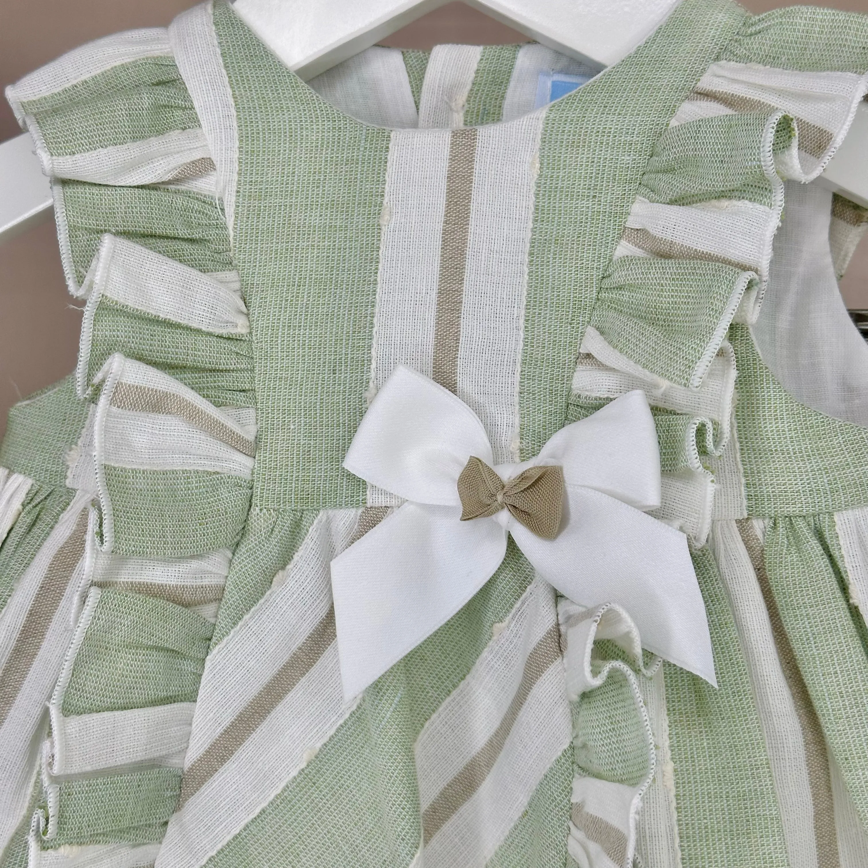 Green Stripe Dress & Pant Set