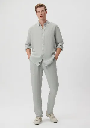 Grey Linen Jogger Pants