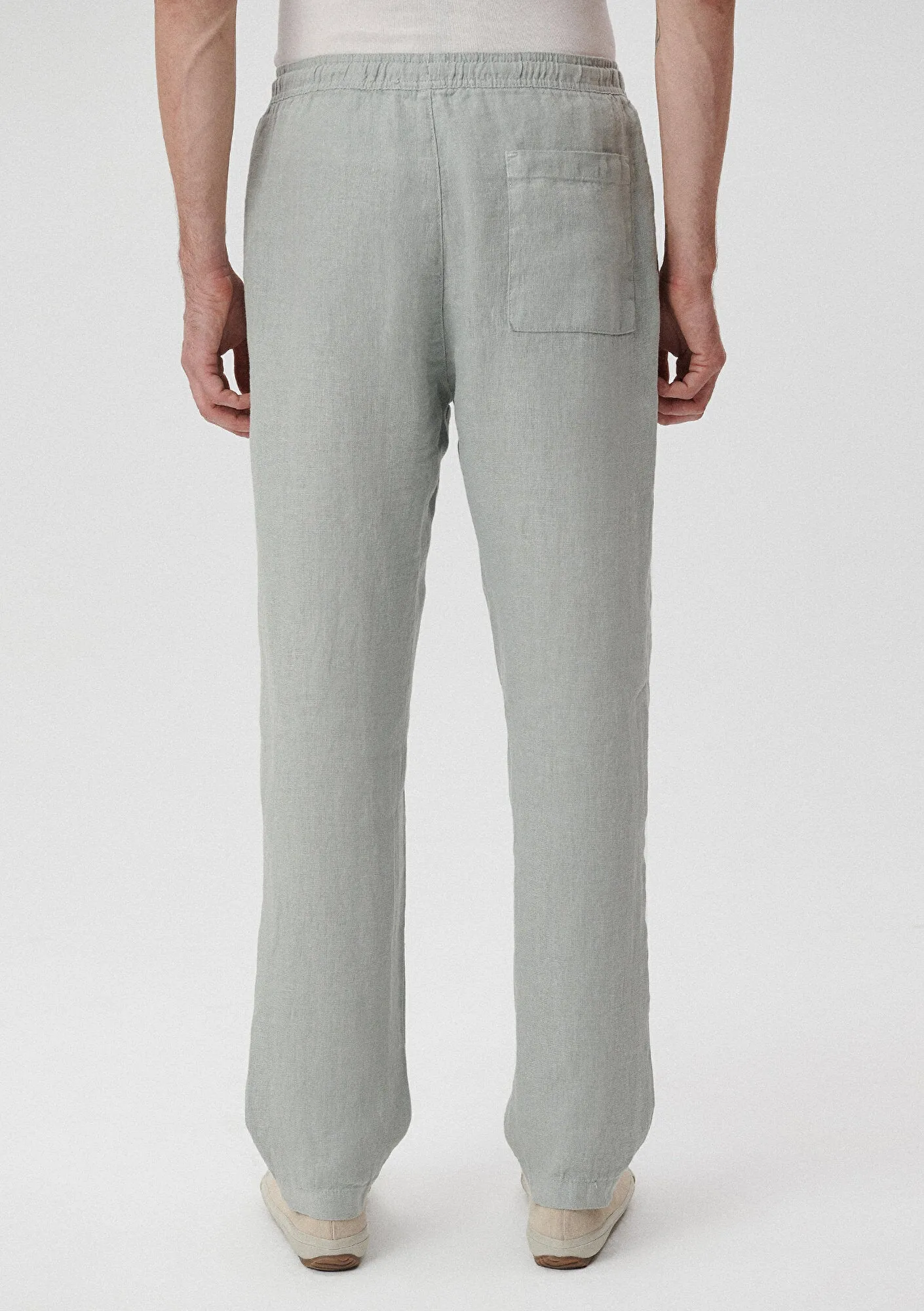 Grey Linen Jogger Pants