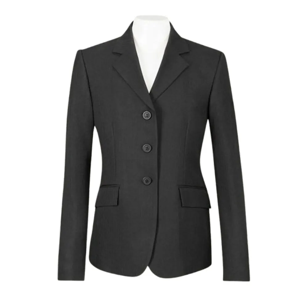 H8117 RJ Classics Girl's Hampton Washable English Show Coat - Black Herringbone