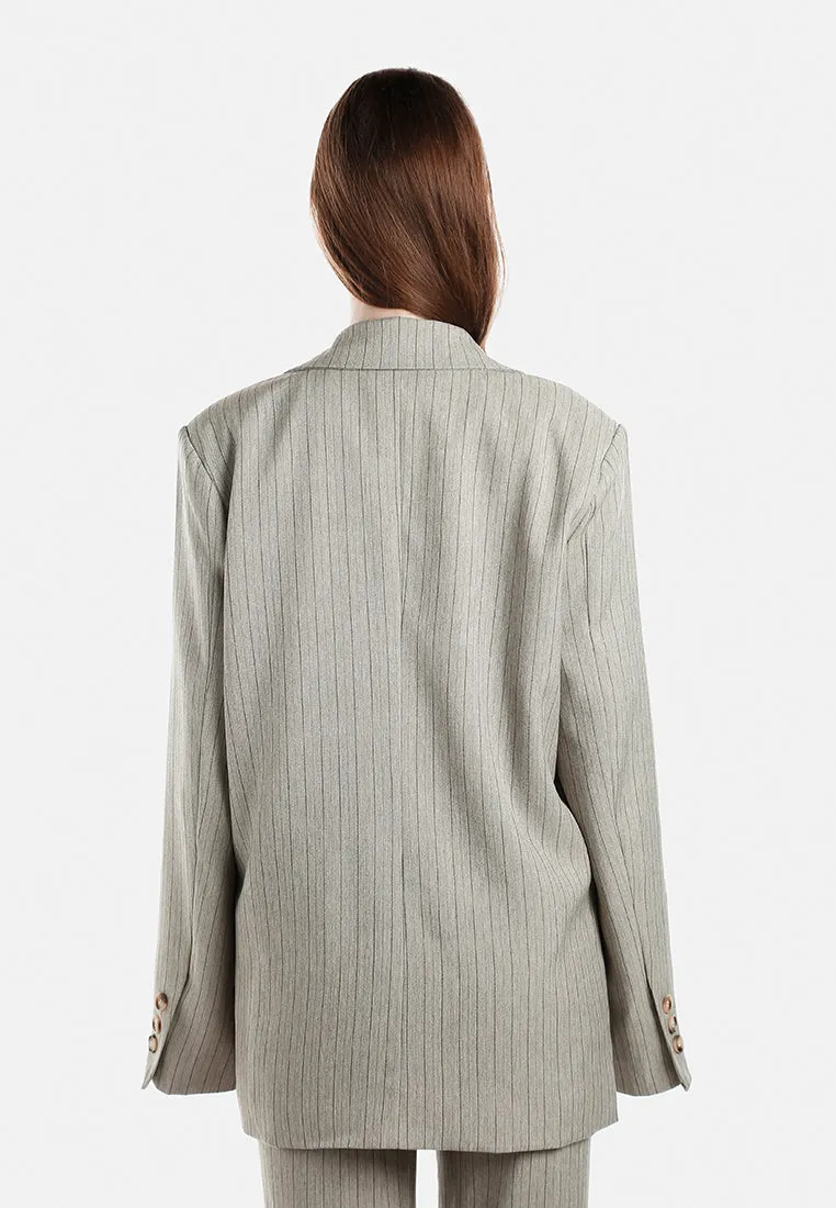 Herringbone Structured Oversized Blazer By RUW