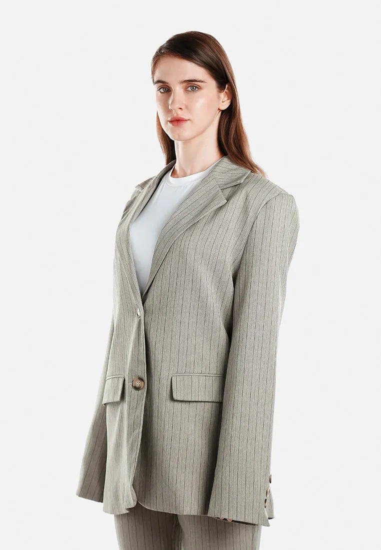 Herringbone Structured Oversized Blazer By RUW