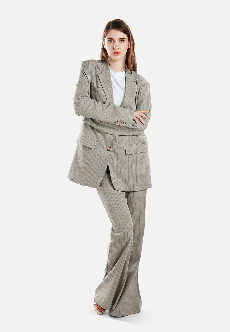 Herringbone Structured Oversized Blazer By RUW