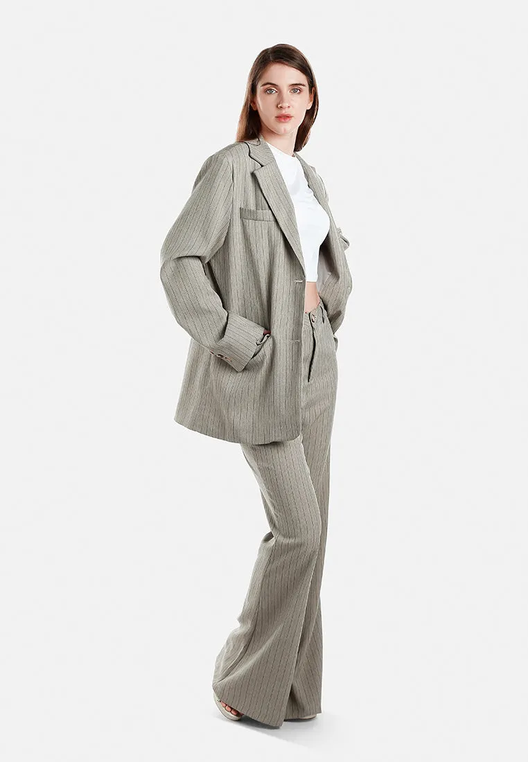 Herringbone Structured Oversized Blazer By RUW