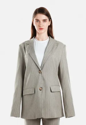 Herringbone Structured Oversized Blazer By RUW