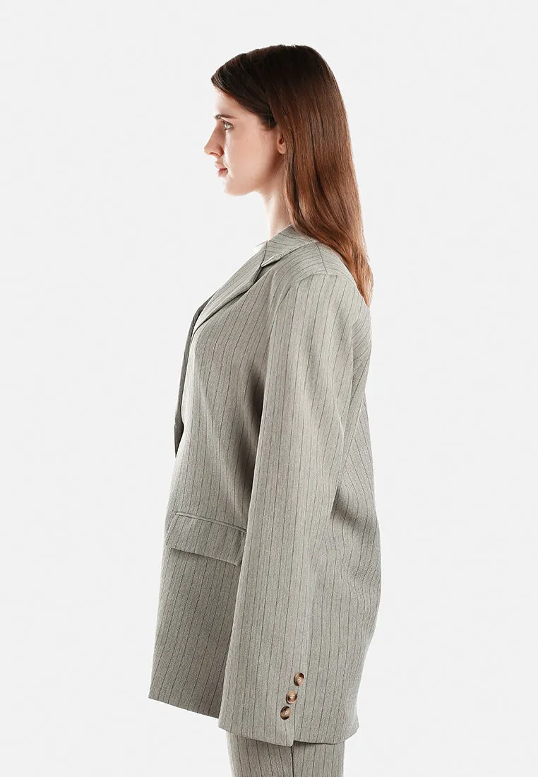 Herringbone Structured Oversized Blazer By RUW
