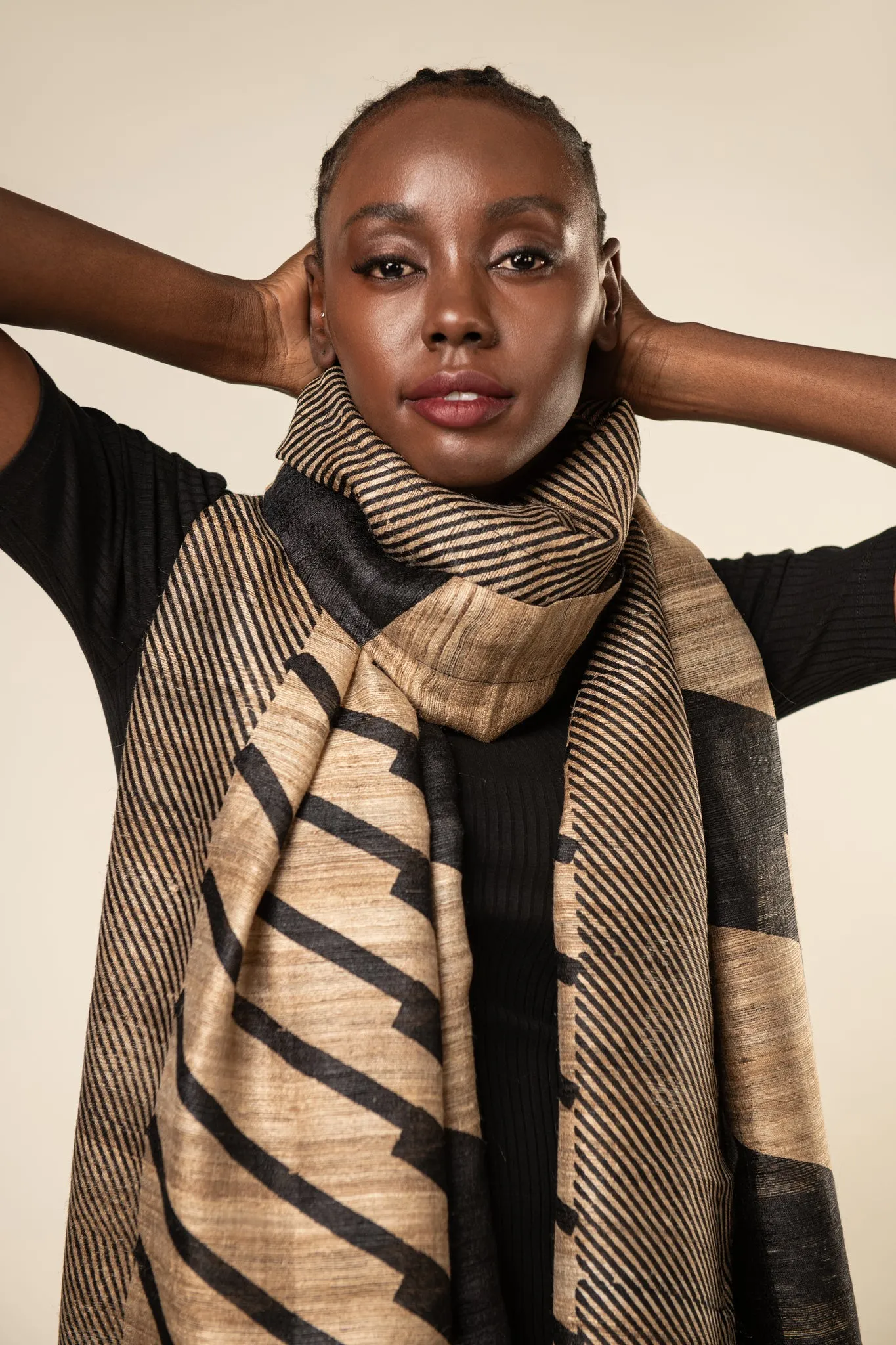 Herringbone Tussar Peace Silk 4 in 1 Cape