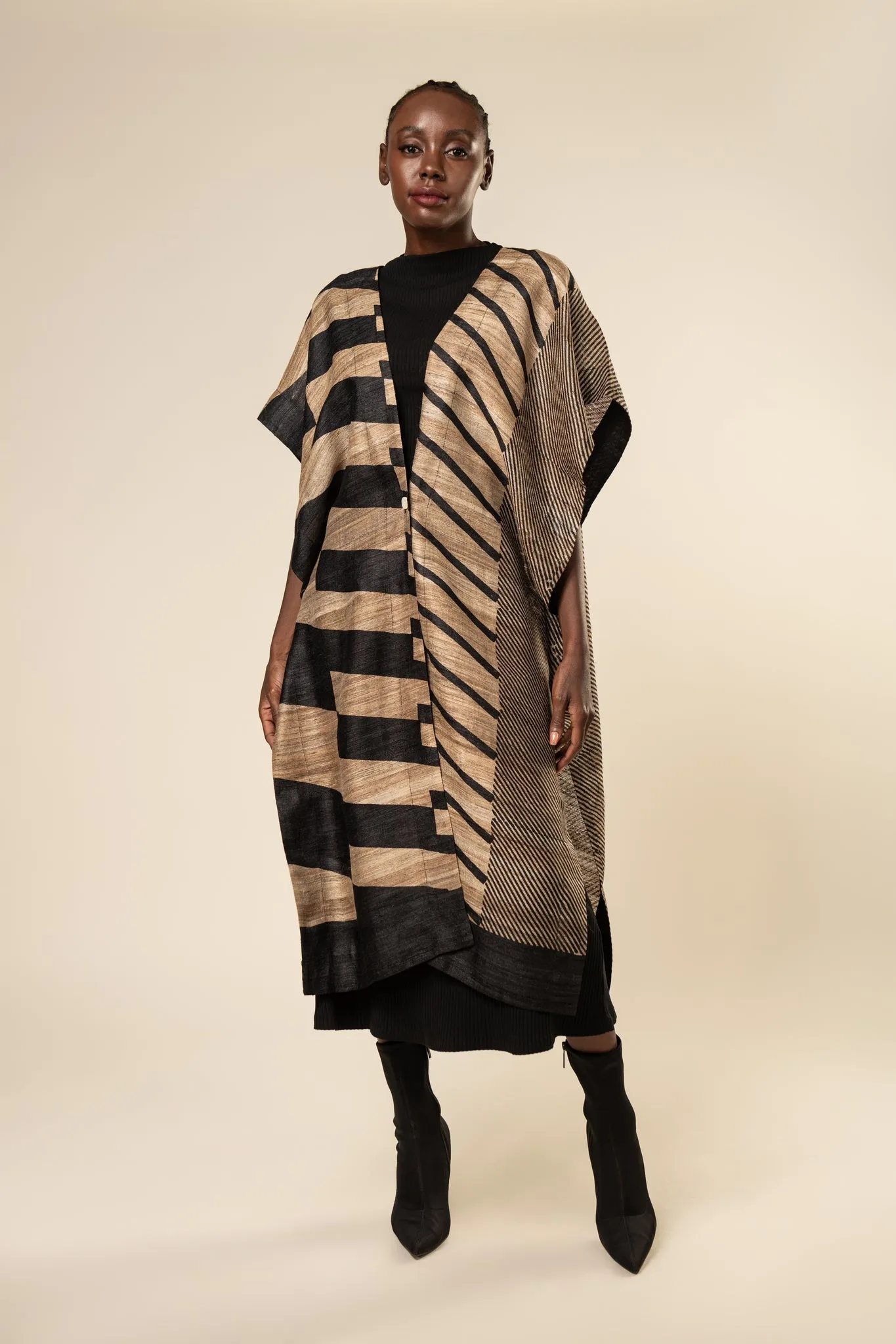 Herringbone Tussar Peace Silk 4 in 1 Cape