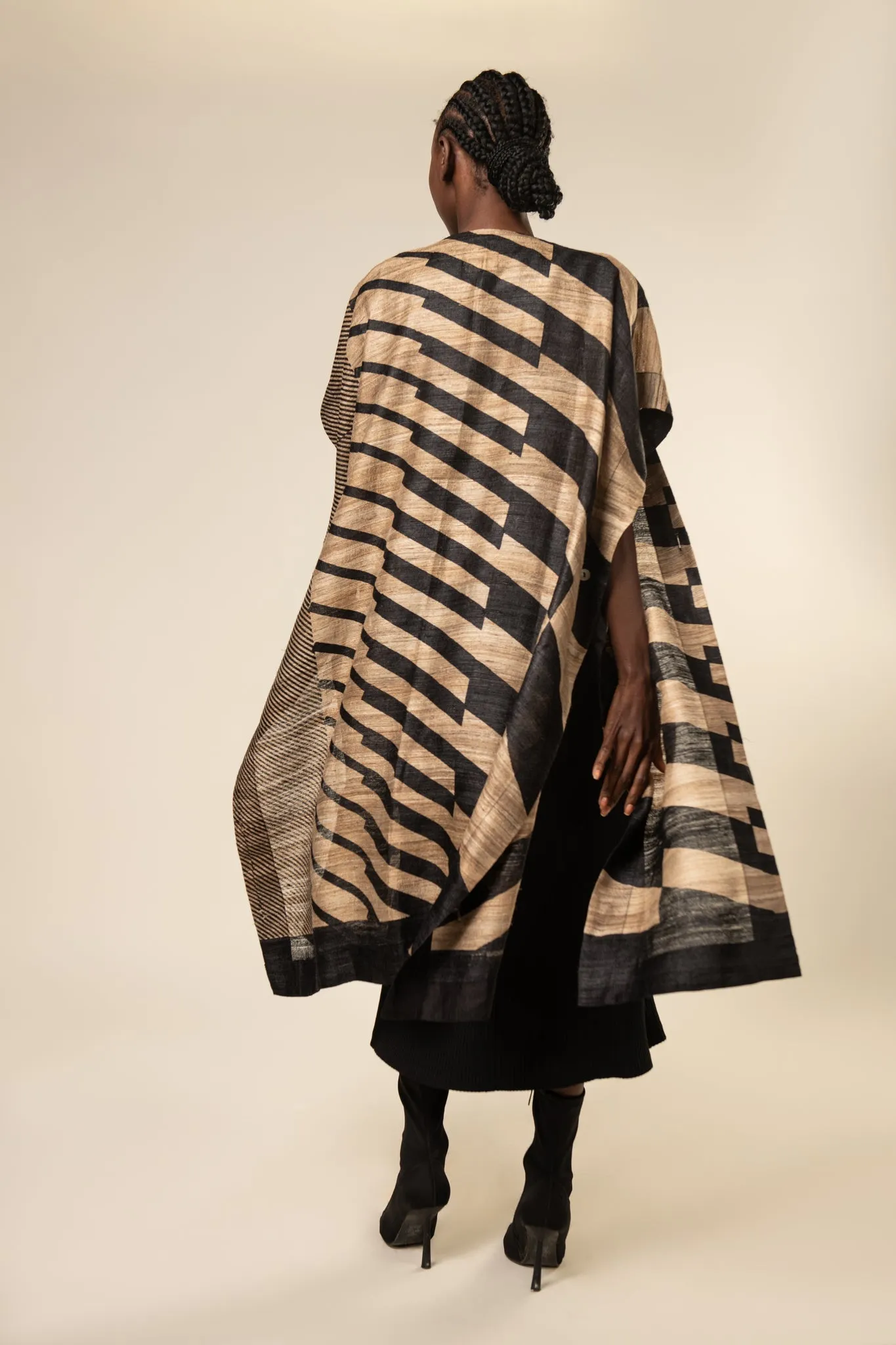 Herringbone Tussar Peace Silk 4 in 1 Cape