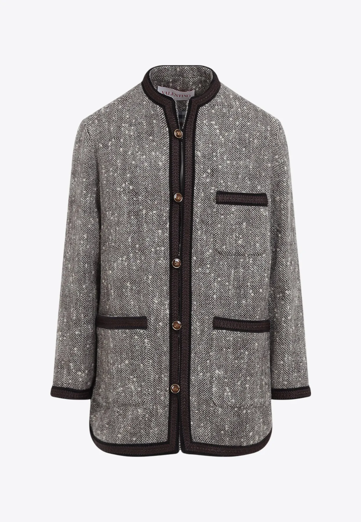 Herringbone Wool Coat