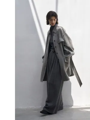 Herringbone Wool Coat