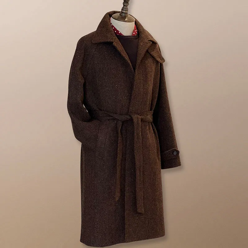 Herringbone Wool Overcoat