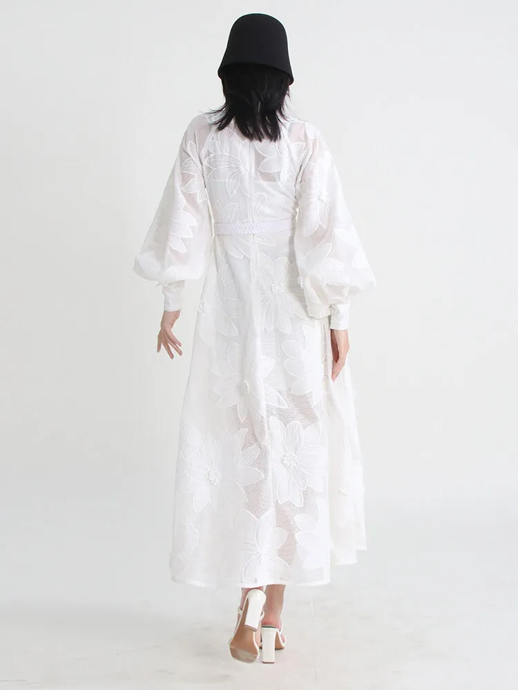 High Waist Tunic Embroidery Dress