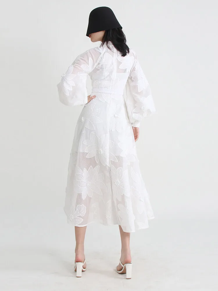 High Waist Tunic Embroidery Dress
