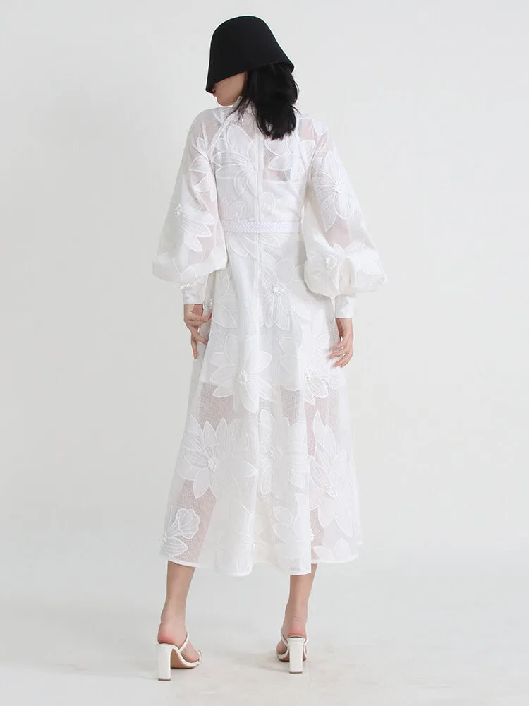 High Waist Tunic Embroidery Dress