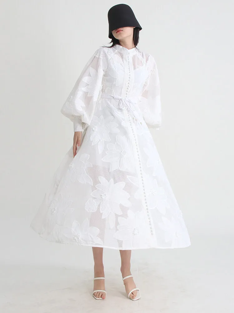 High Waist Tunic Embroidery Dress