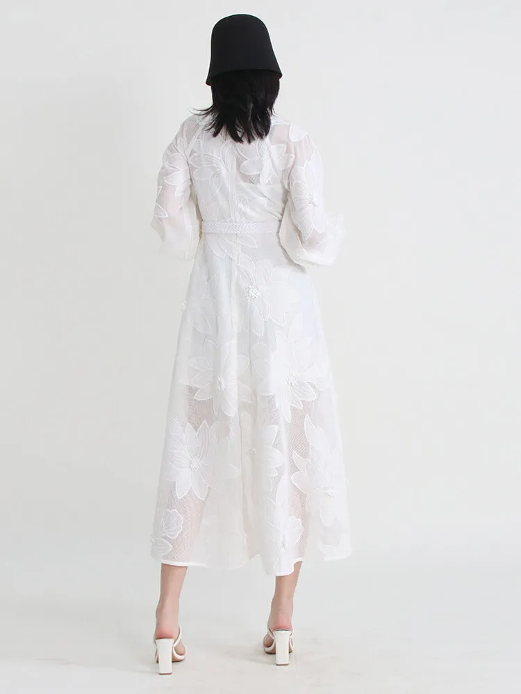 High Waist Tunic Embroidery Dress