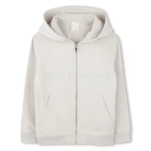 HOODED CARDIGAN FRONT AND BACK LOGO