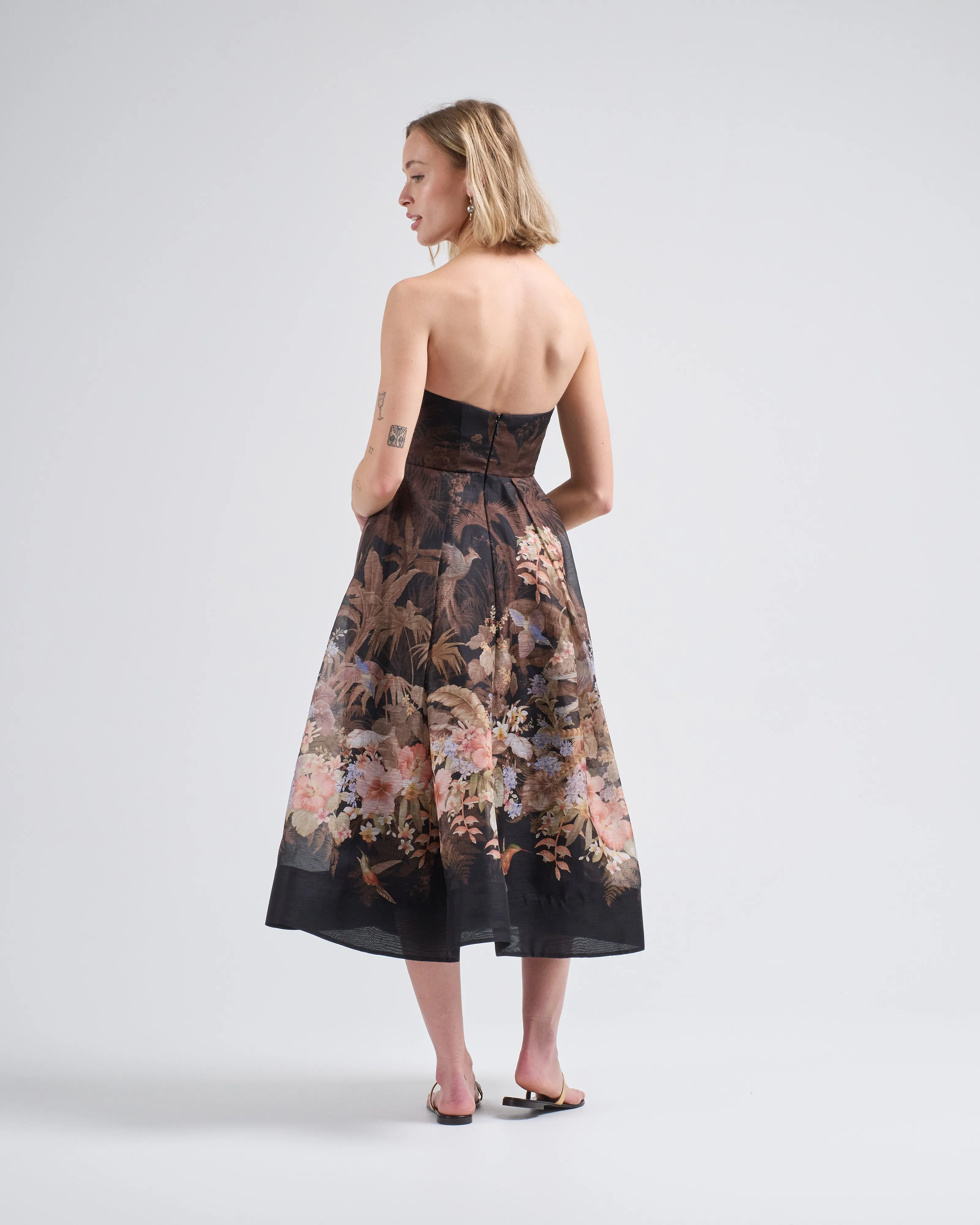 illuminate draped midi dress