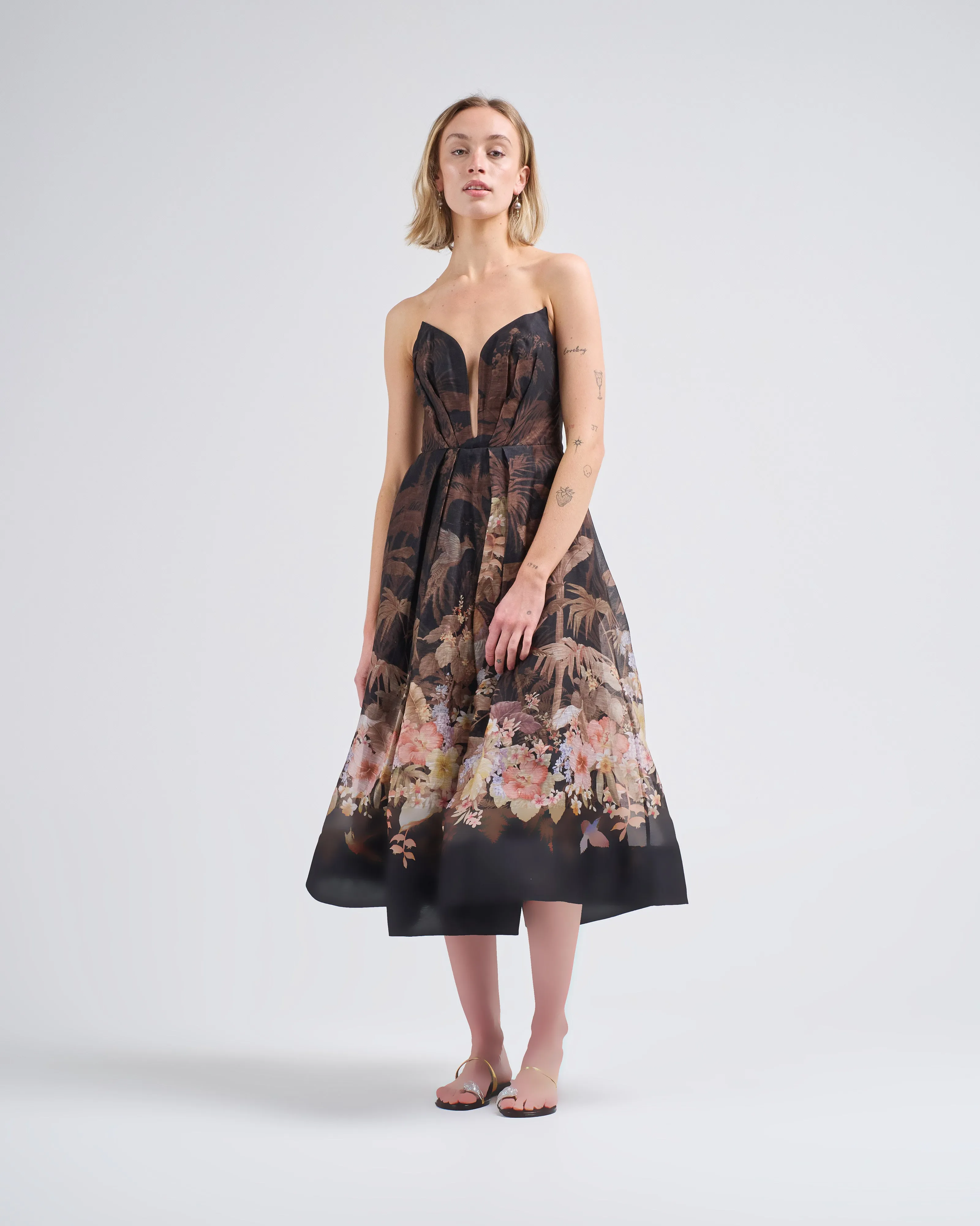 illuminate draped midi dress