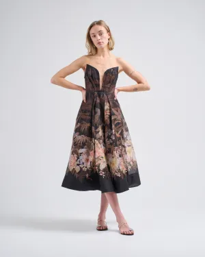 illuminate draped midi dress