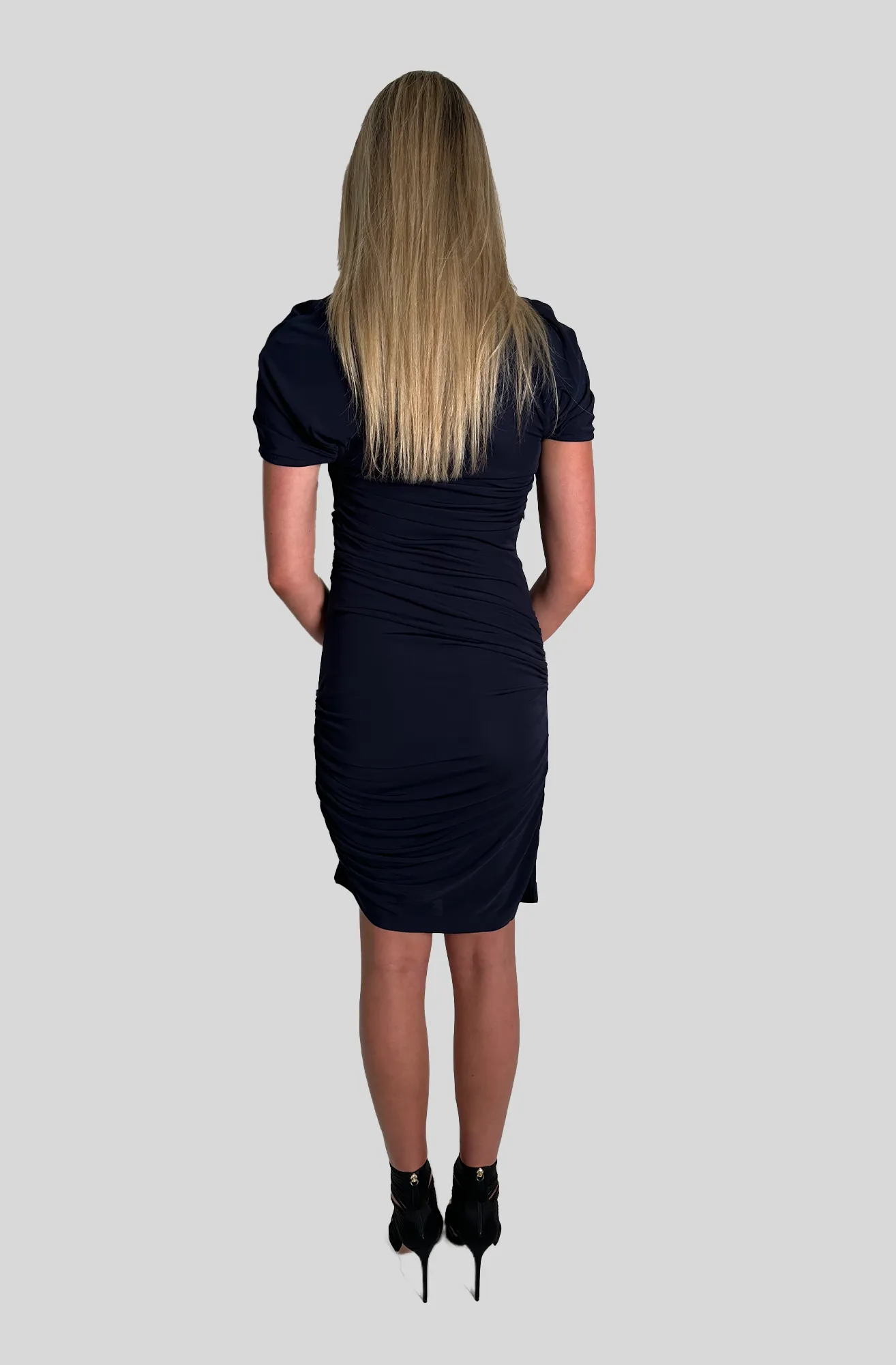 ILLUSION DRAPED SHRUG DRESS