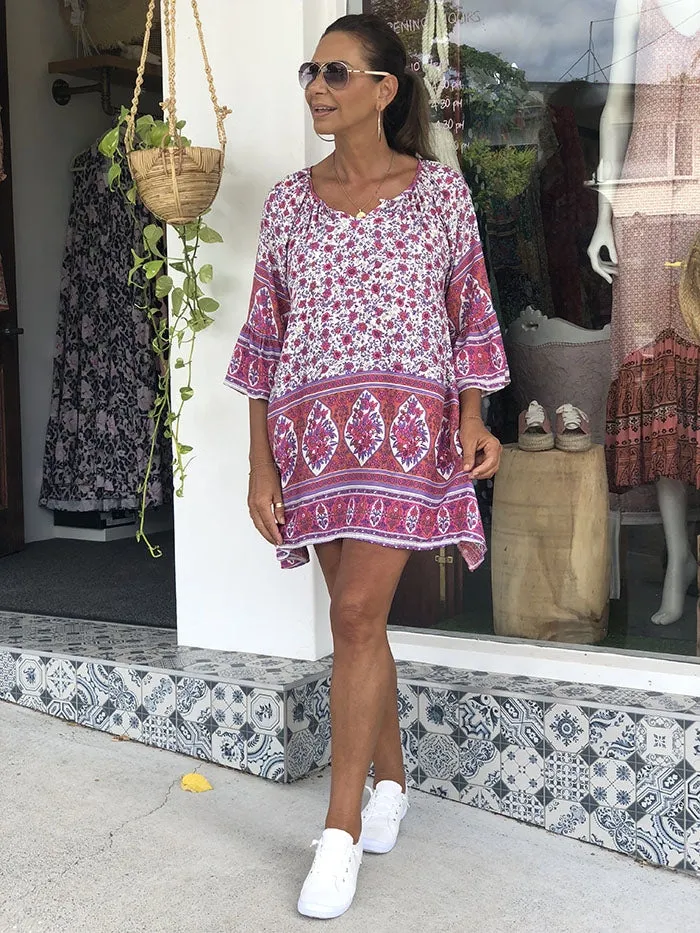 Indie Summer Dress - Pink Floral